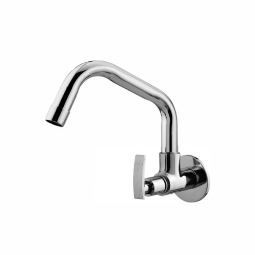 Sink Cock with Swinging Spout & Wall Flange Chrome